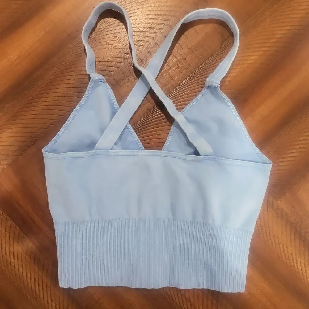 Free People Good Karma Crop Tank XS/S Light Blue
